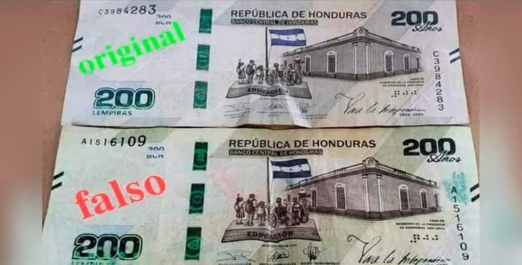 Sí, circulan billetes falsos de lempira