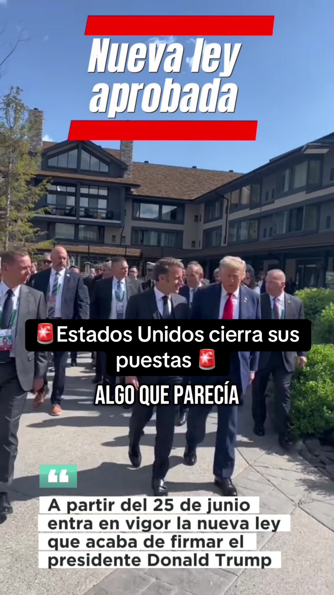 No, no se aprobó ninguna ley que prohíba la entrada y salida de residentes a los Estados Unidos.