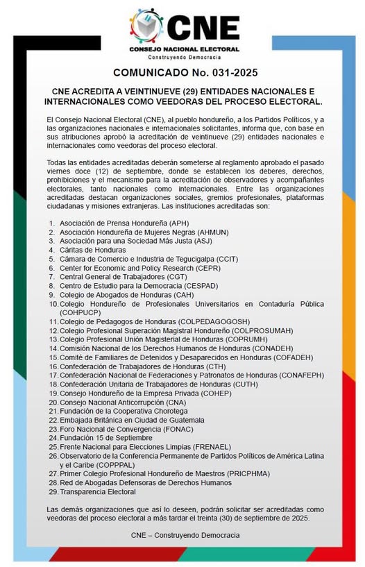 No, no hay evidencia que excluyeron a entes internacionales de elecciones
