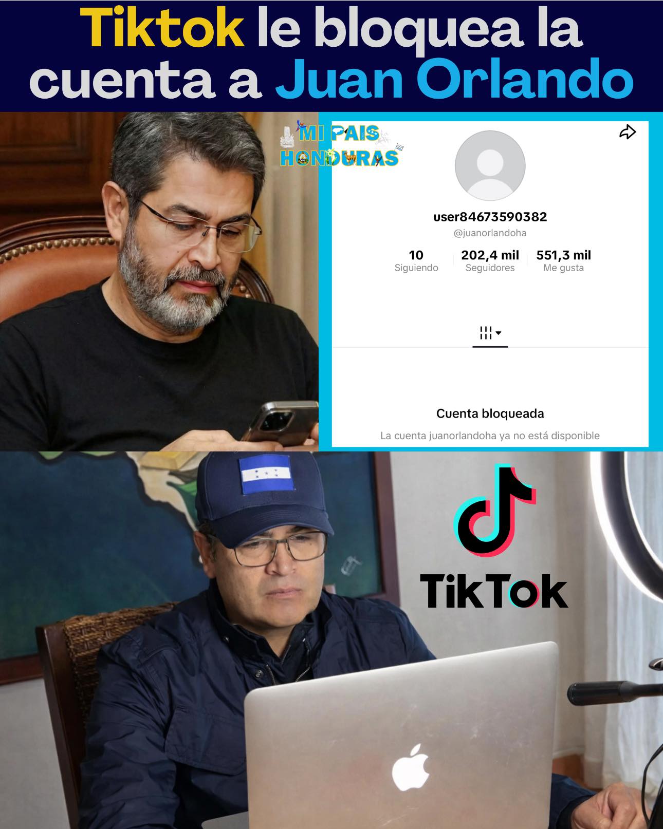 Si, la cuenta oficial de Juan Orlando Hernández ya no aparece en TikTok