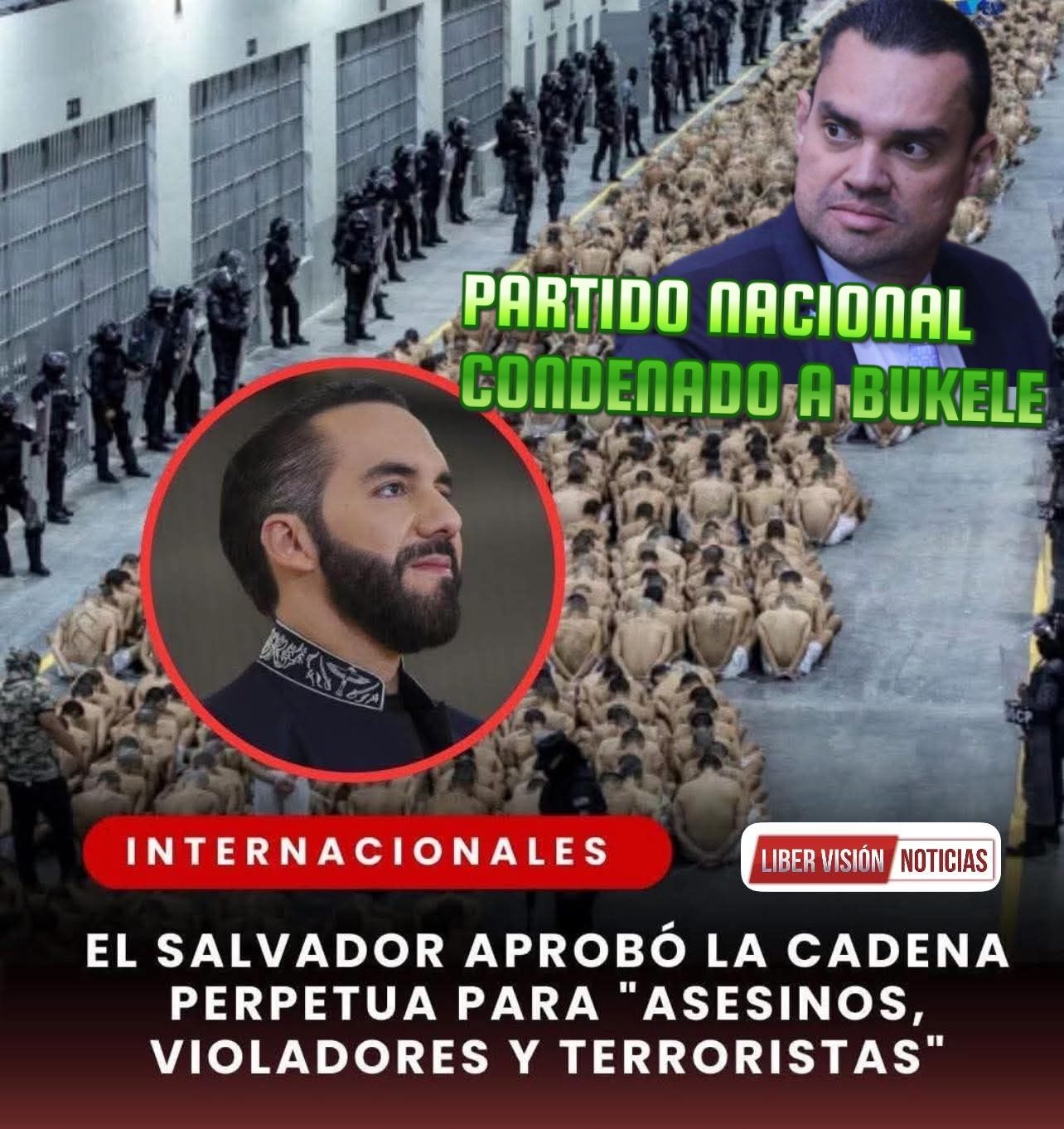 No, el Partido Nacional no ha condenado a Bukele por aprobar cadena perpetua