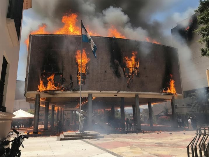 La imagen del incendio en el Congreso Nacional de Honduras fue generada con IA