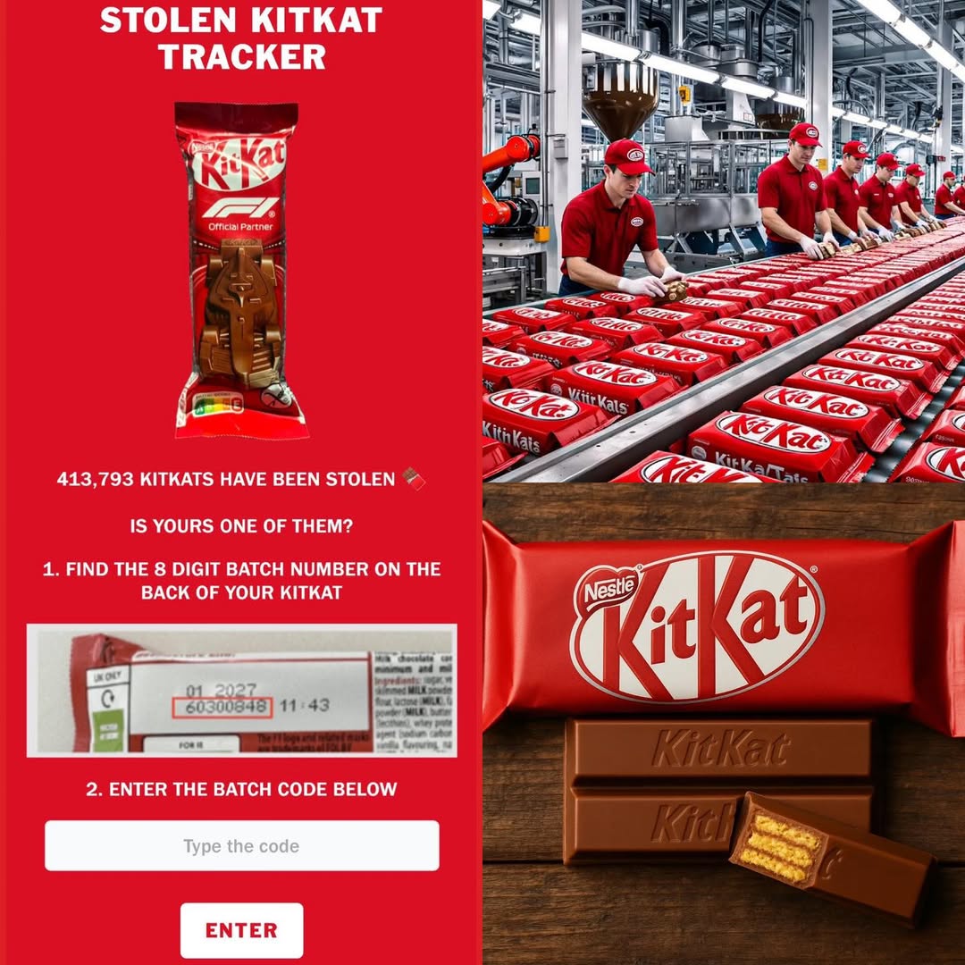 Afirman robo de cargamento de barras de chocolate KitKat.