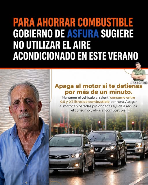 Es engañoso que el gobierno de Asfura pidió no usar aire y apagar vehículo para ahorra combustible