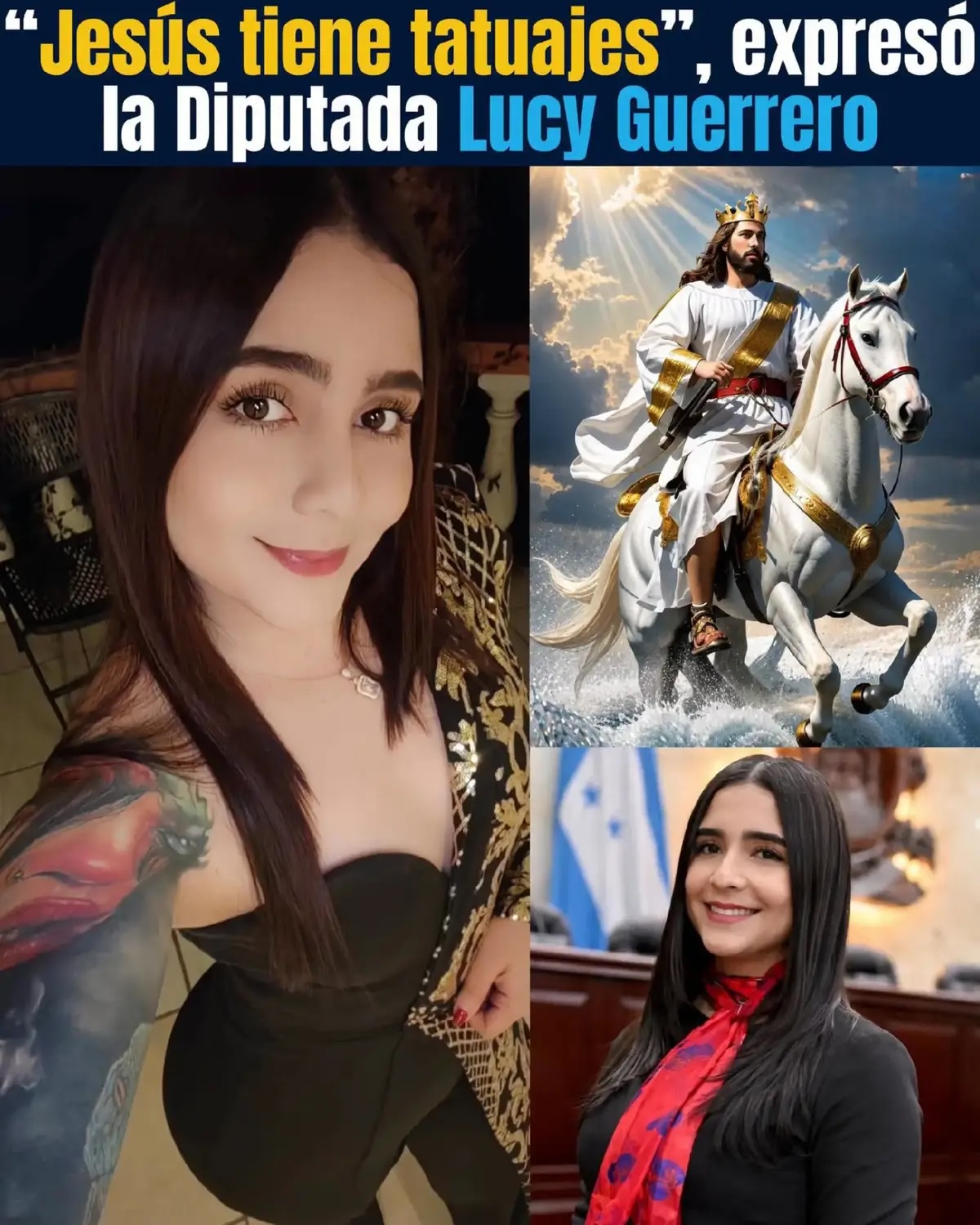 Es engañoso que la diputada Lucy Guerrero dijo que Jesús tenía tatuajes