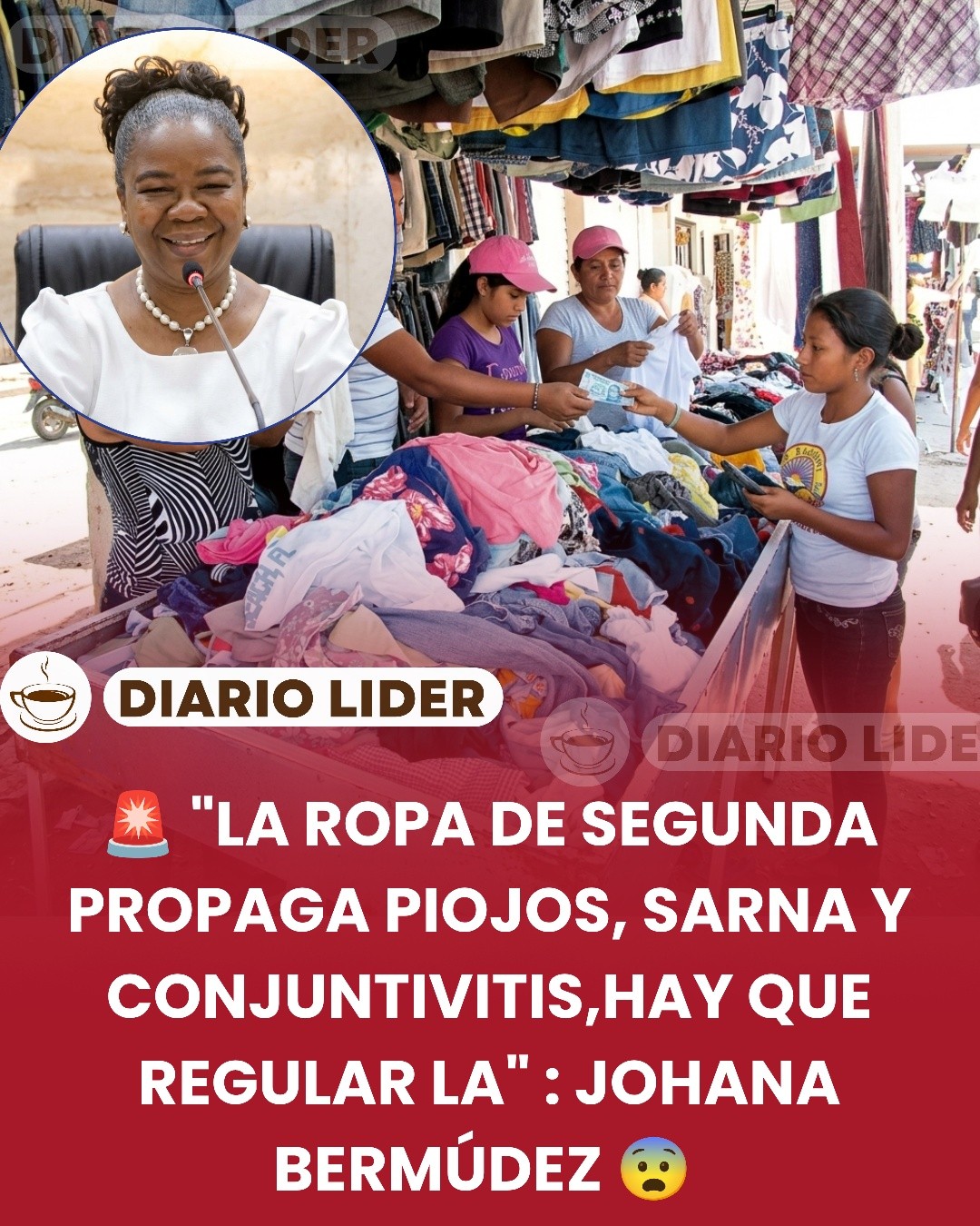 Es engañoso que diputada dijera que ropa usada causa enfermedades y que cobrarán L20 mil por licencia