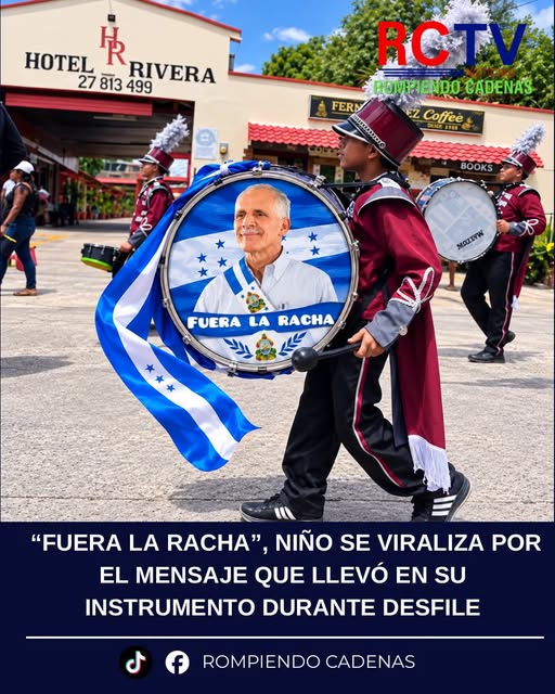 No, estudiante no llevaba foto de Asfura ni leyenda «fuera la racha» en bombo de marcha